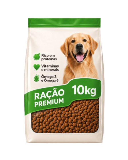 Saco de 10 kg de ração premium para cães